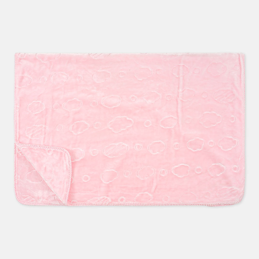 BLANKET PINK EMBOSSED CLOUDS