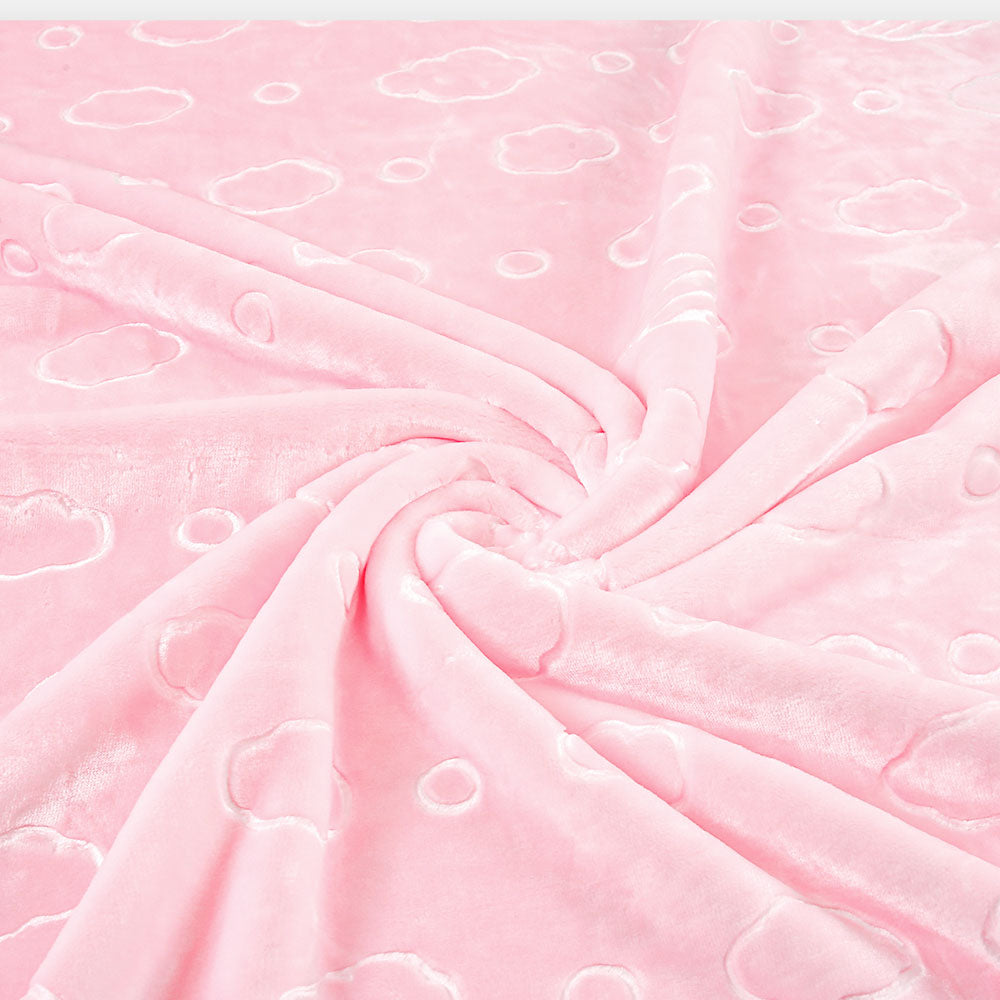 BLANKET PINK EMBOSSED CLOUDS