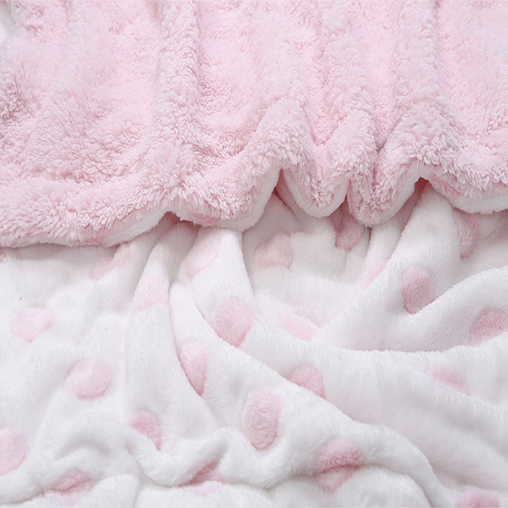 PINK FLUFFY PLUSH GIRLS BLANKET