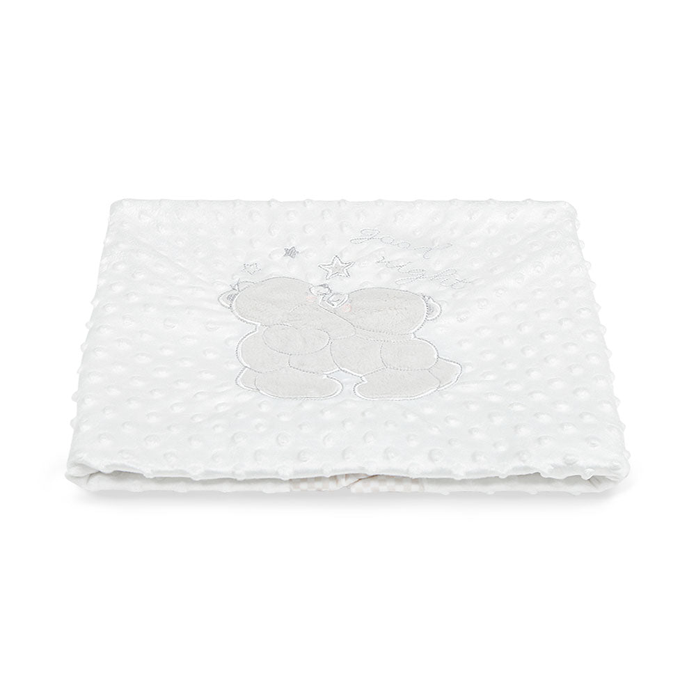 BLANKET WHITE MINKY GOOD NIGHT TEDDY