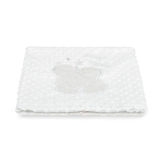 BLANKET WHITE MINKY GOOD NIGHT TEDDY