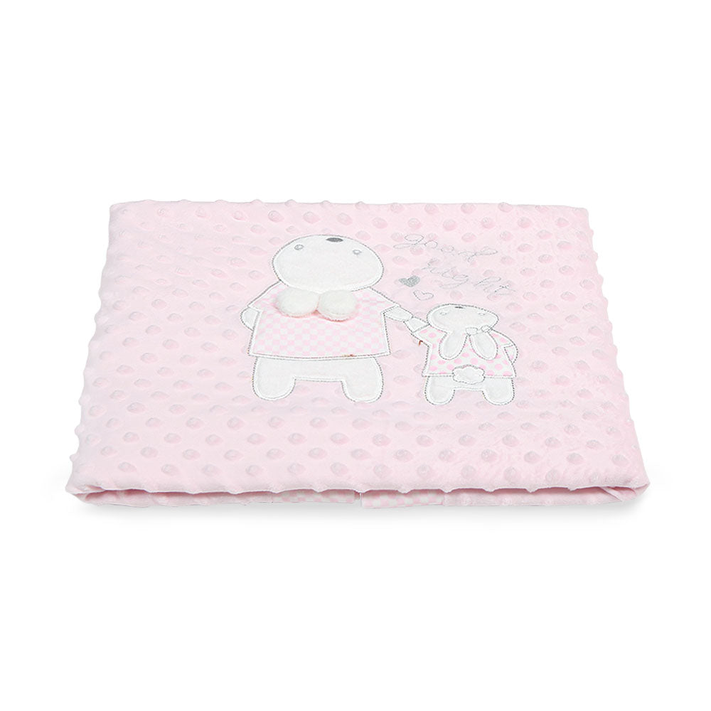 BLANKET PINK MINKY GOOD NIGHT BUNNY