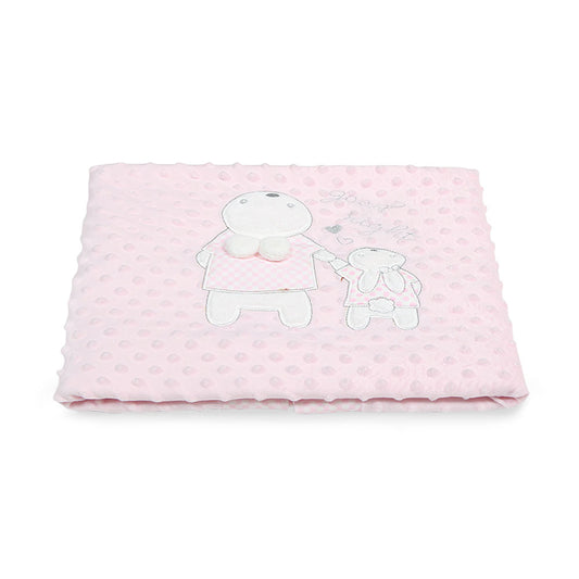 BLANKET PINK MINKY GOOD NIGHT BUNNY
