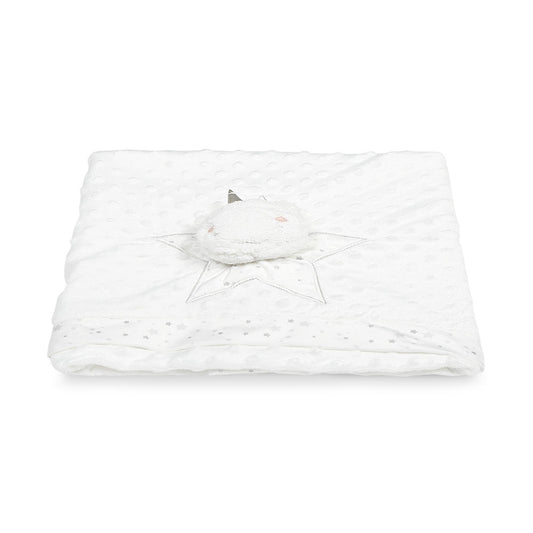 BLANKET WHITE MINKY STARS