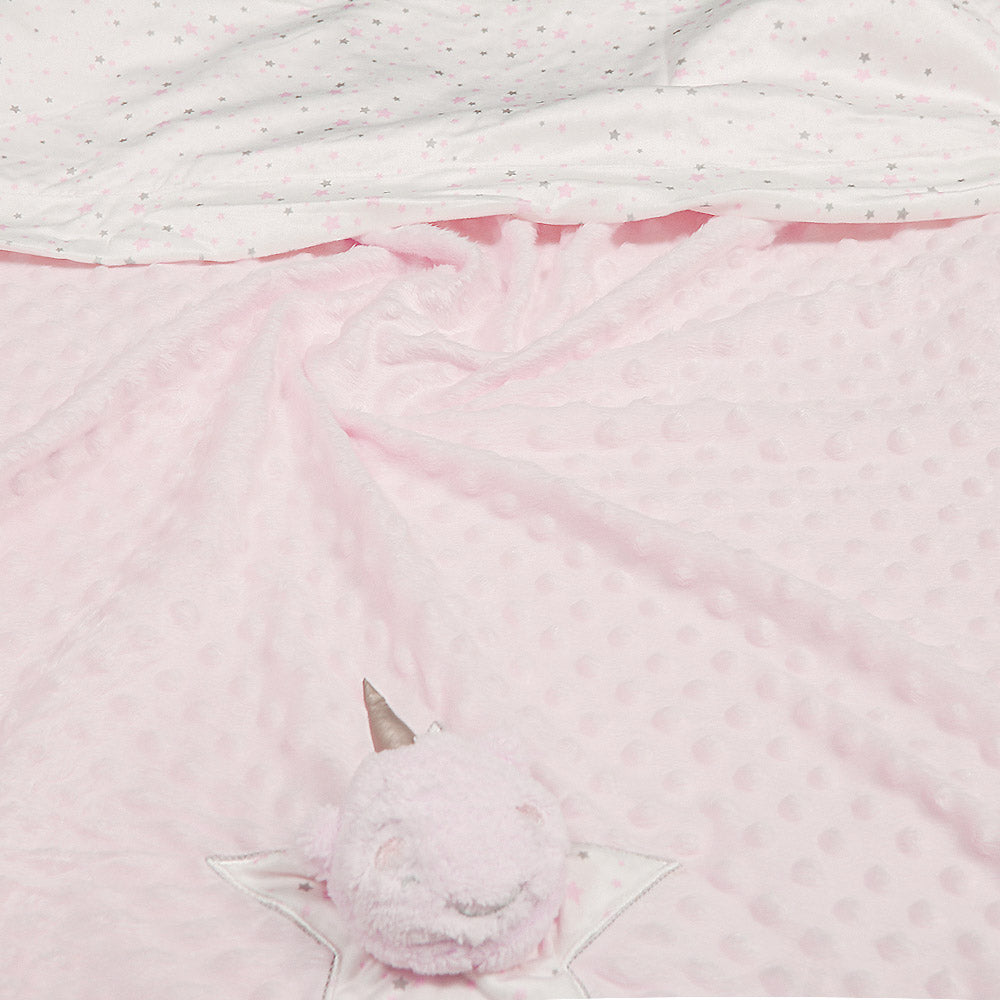 BLANKET PINK MINKY STARS