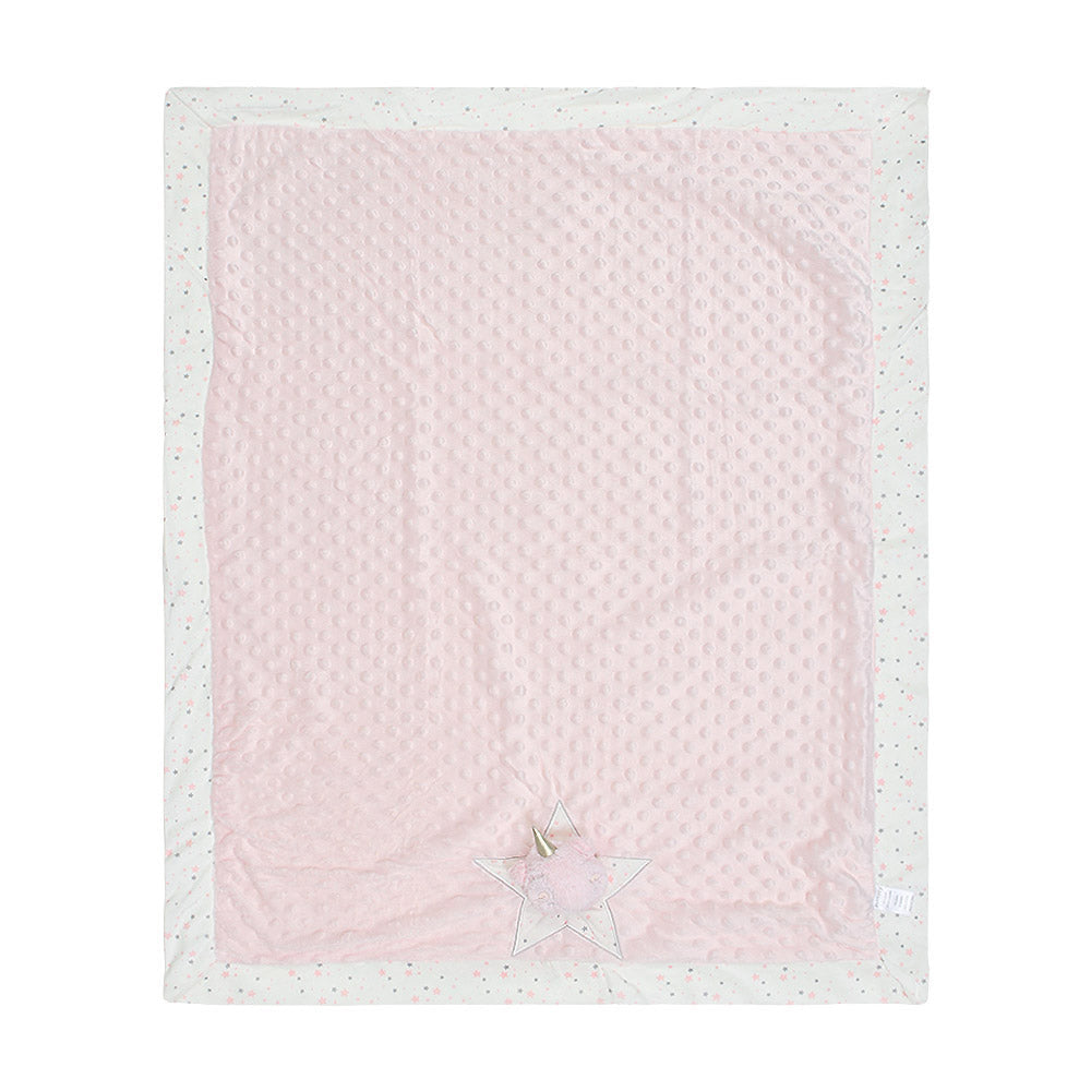 BLANKET PINK MINKY STARS