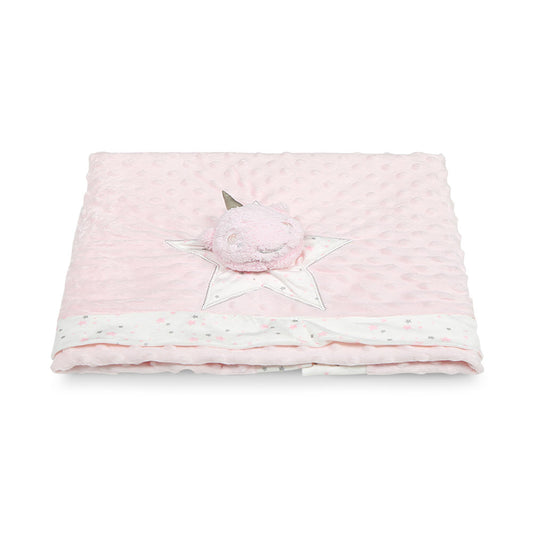 BLANKET PINK MINKY STARS