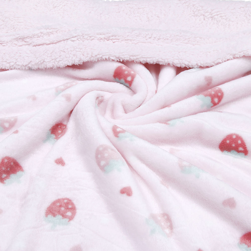 BLANKET PINK STRAWBERRY FLEECE