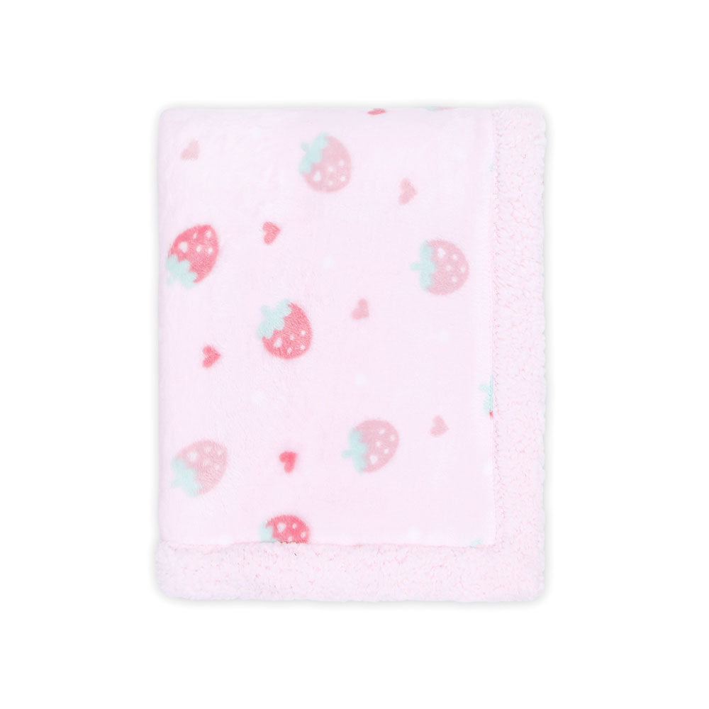 BLANKET PINK STRAWBERRY FLEECE