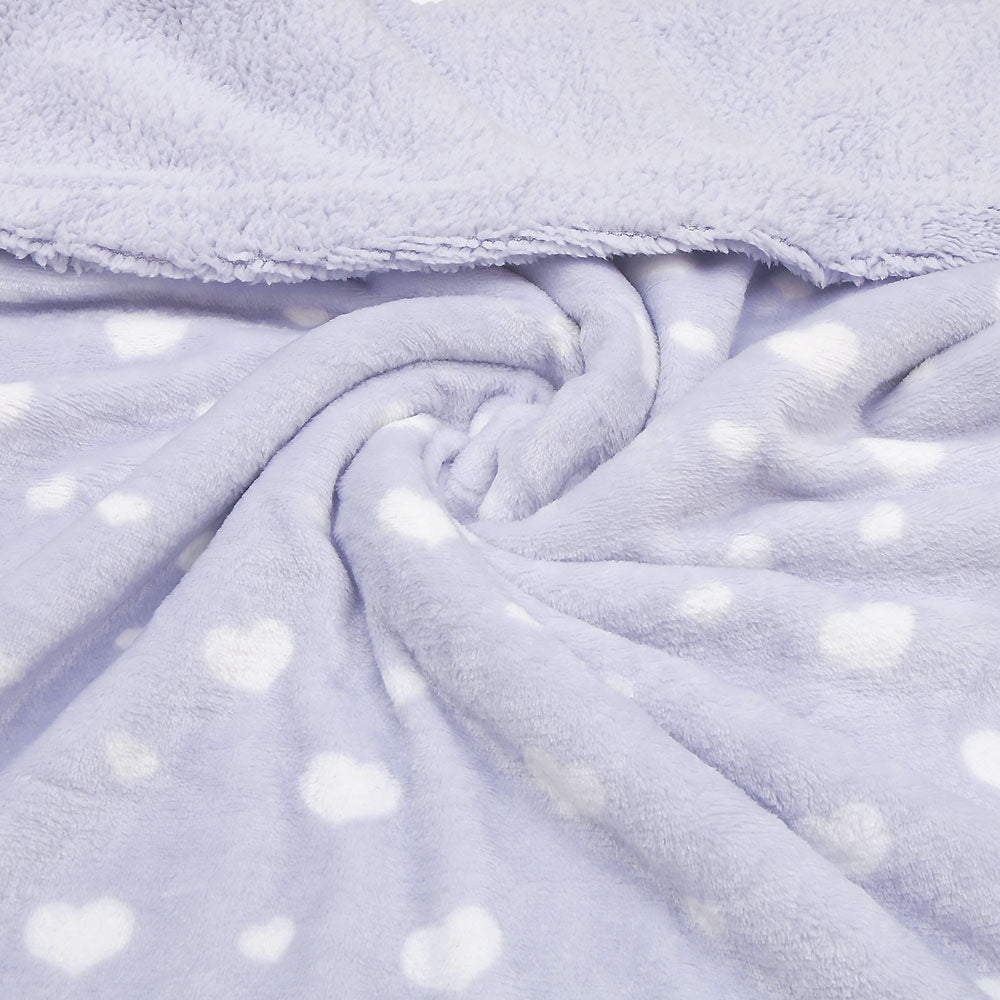 BLANKET PURPLE HEARTS FLEECE