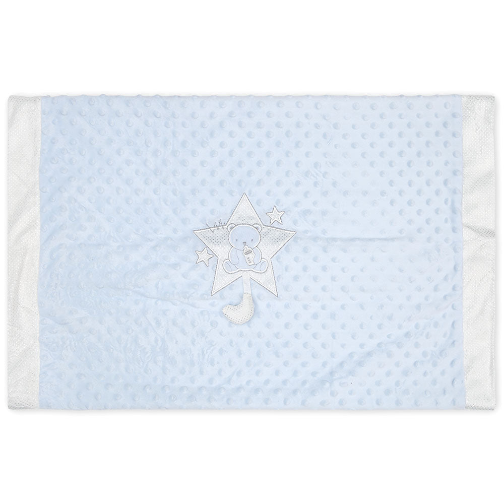 BLANKET BLUE TEDDY MINKY