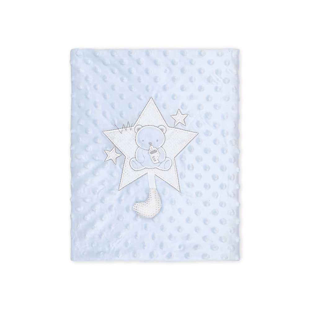 BLANKET BLUE TEDDY MINKY