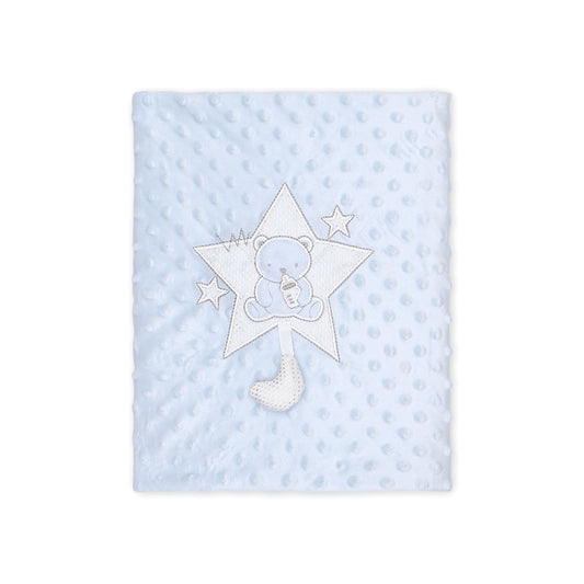 BLANKET BLUE TEDDY MINKY