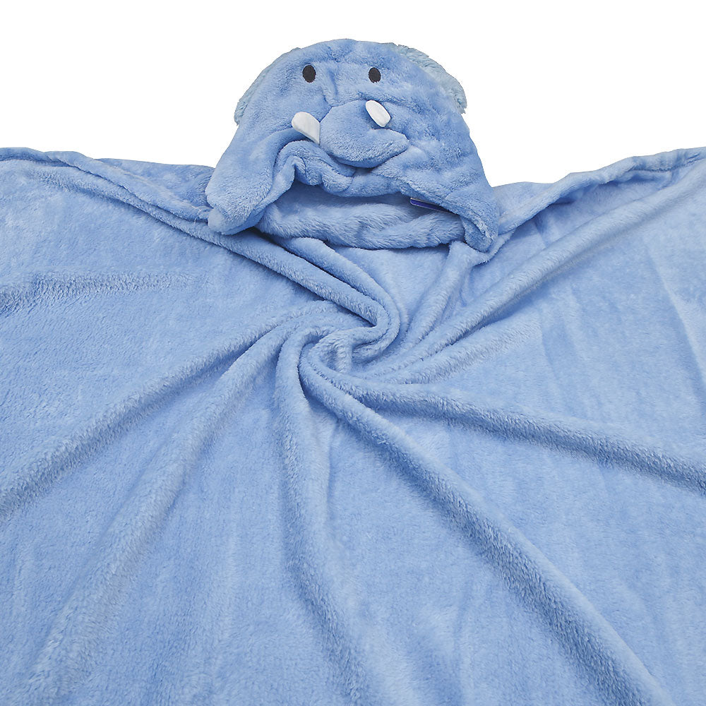 BLANKET BLUE ELEPHANT HOODED