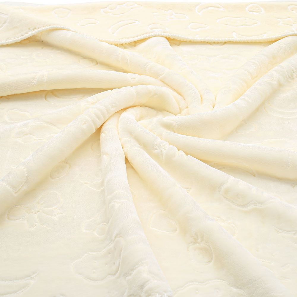 BLANKET CREAM MOON EMBOSSED