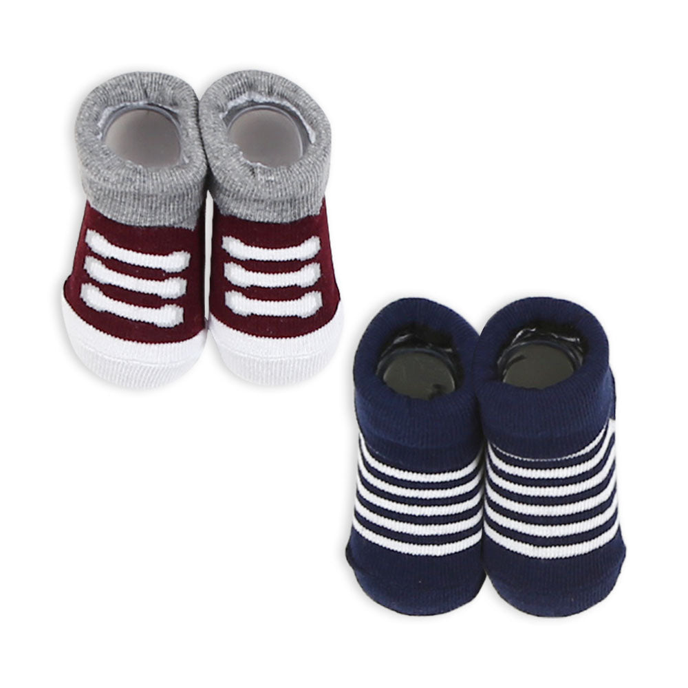 BABY CAPS PK-2 & BOOTIES PK-2 GREY CARS