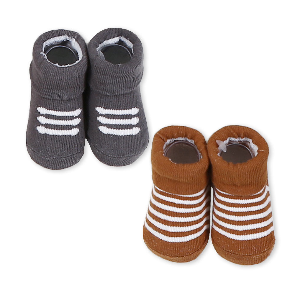 BABY CAPS PK-2 & BOOTIES PK-2 BROWN BEARS