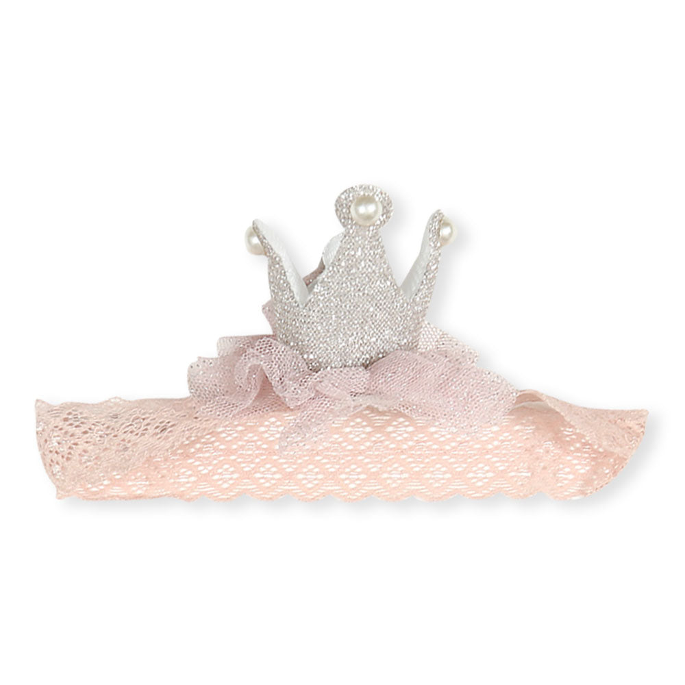 BOOTIES & HAIR BAND TEA PINK PEARLY CROWN