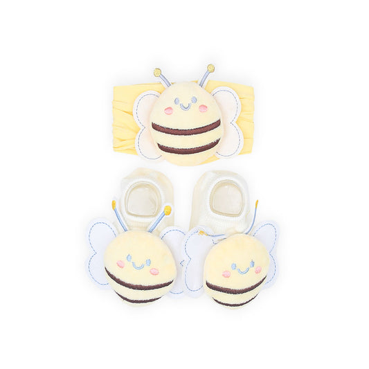 BOOTIES & HAIR BAND YELLOW BEE