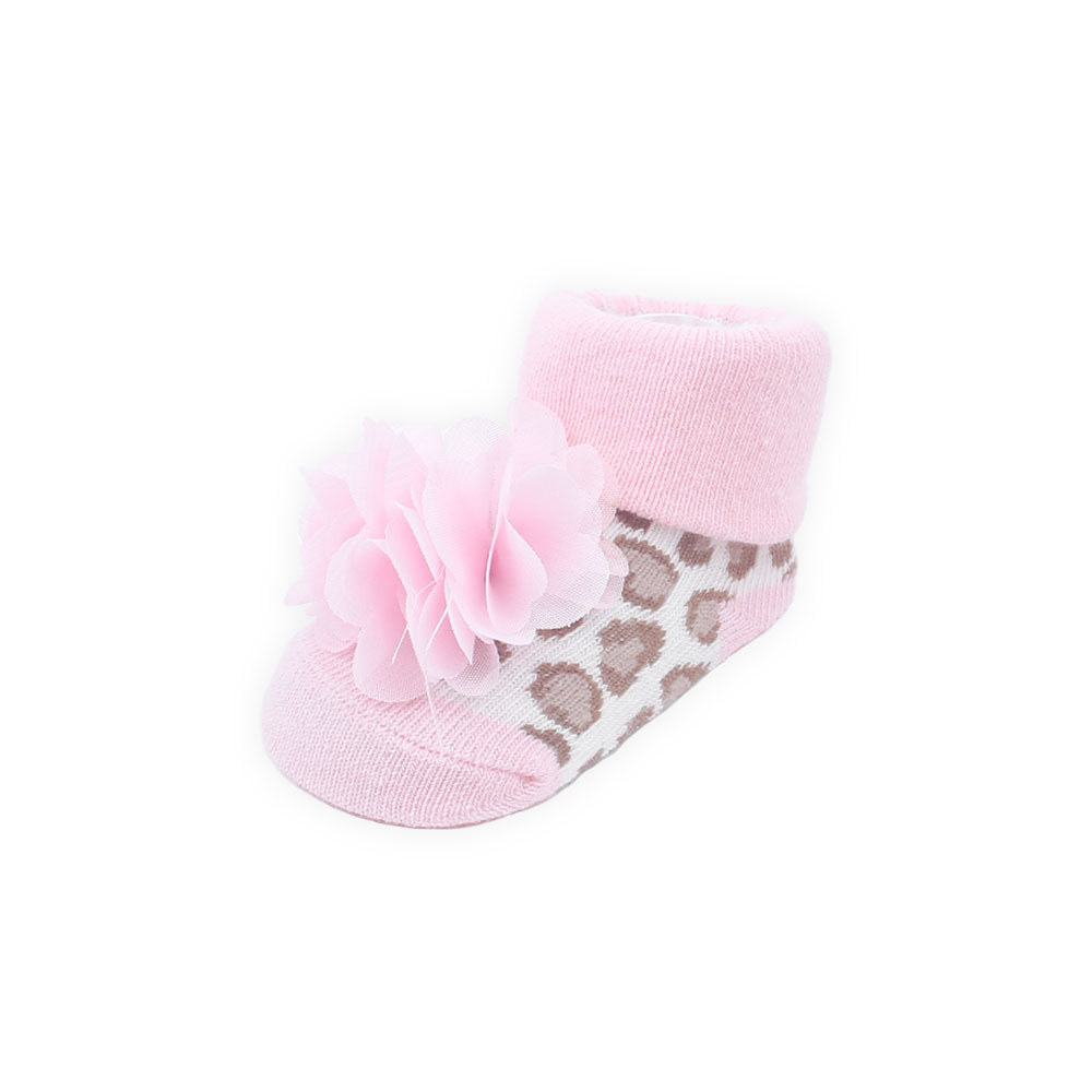 HEAD BAND PK-2 & BOOTIES PK-2 DUAL COLOR FLORAL BOW