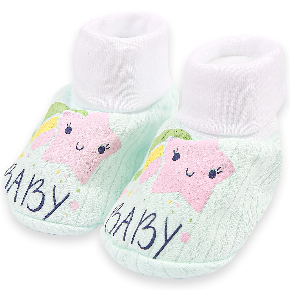 BOOTIES GREEN BABY STAR BOOTIES