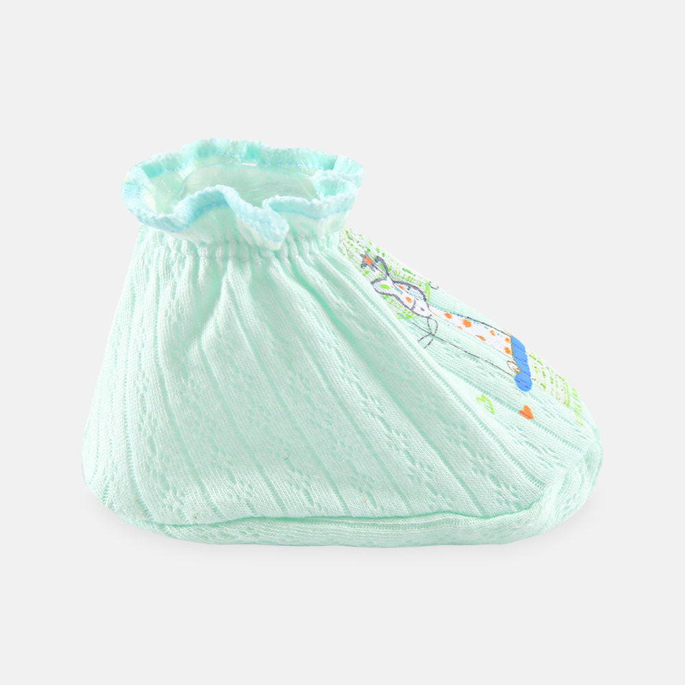 BOOTIES LIGHT SEA GREEN GIRAFFE TEXTURE