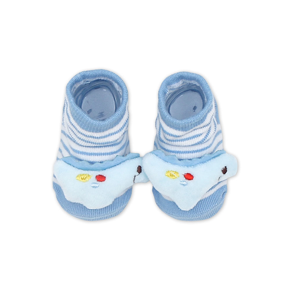 BOOTIES & CAP BLUE STRIPED DINO