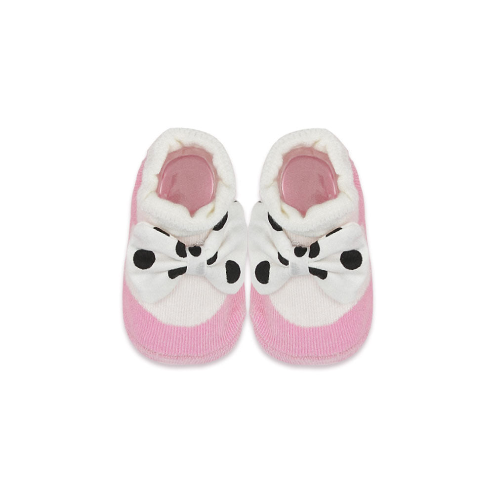 BOOTIES & CAP PINK DOTTED BOW