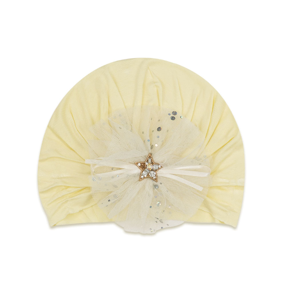 BOOTIES & CAP YELLOW SHIMMERY CROWN