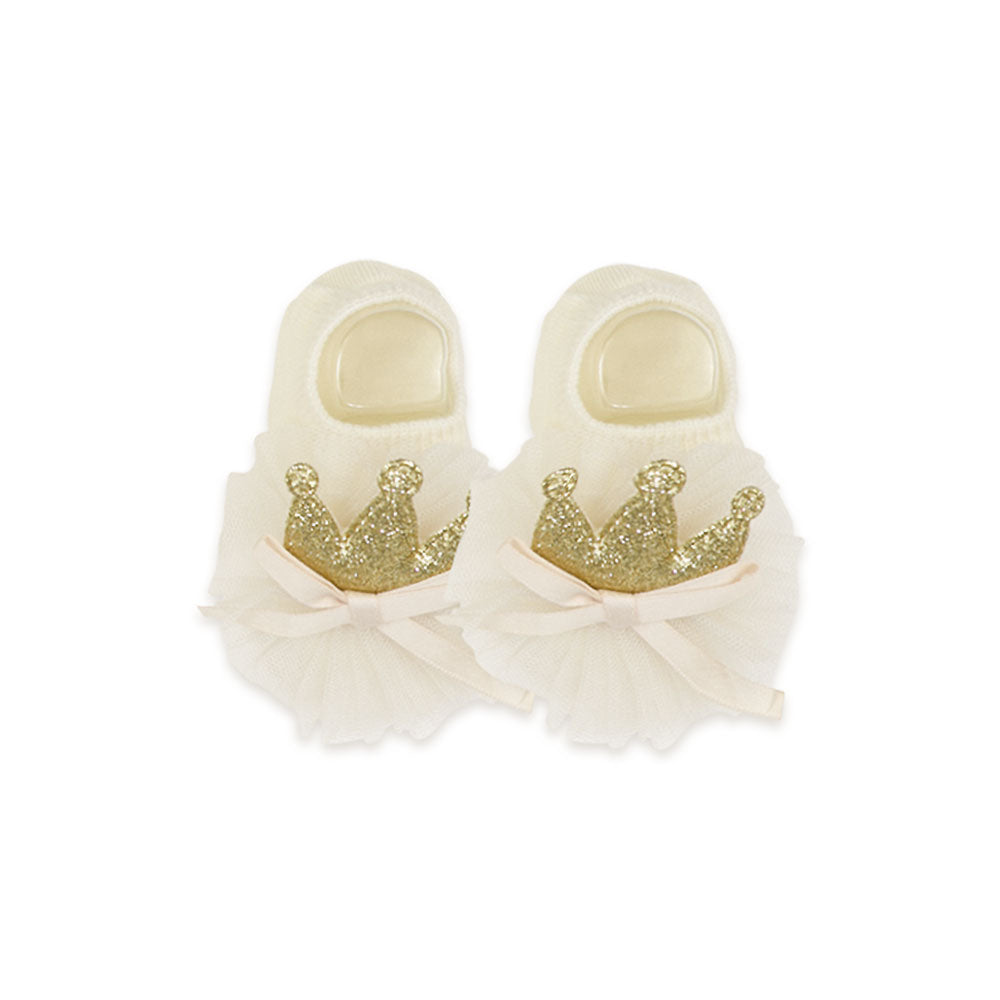 BOOTIES & CAP YELLOW SHIMMERY CROWN