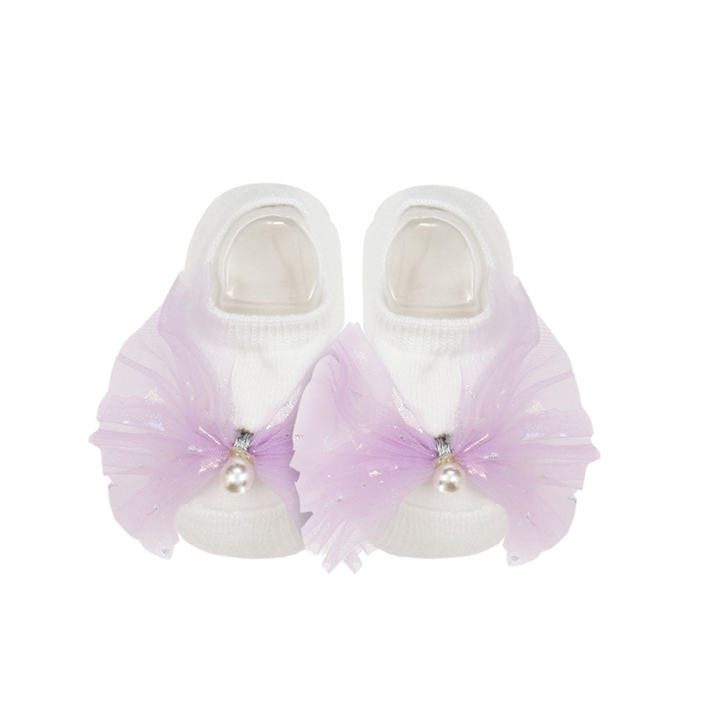 BOOTIES & CAP LAVENDER SHIMMERY SNOWFLAKE