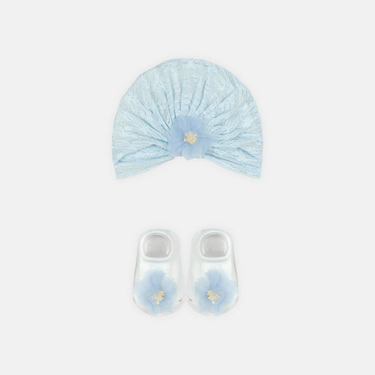 BOOTIES & CAP BLUE