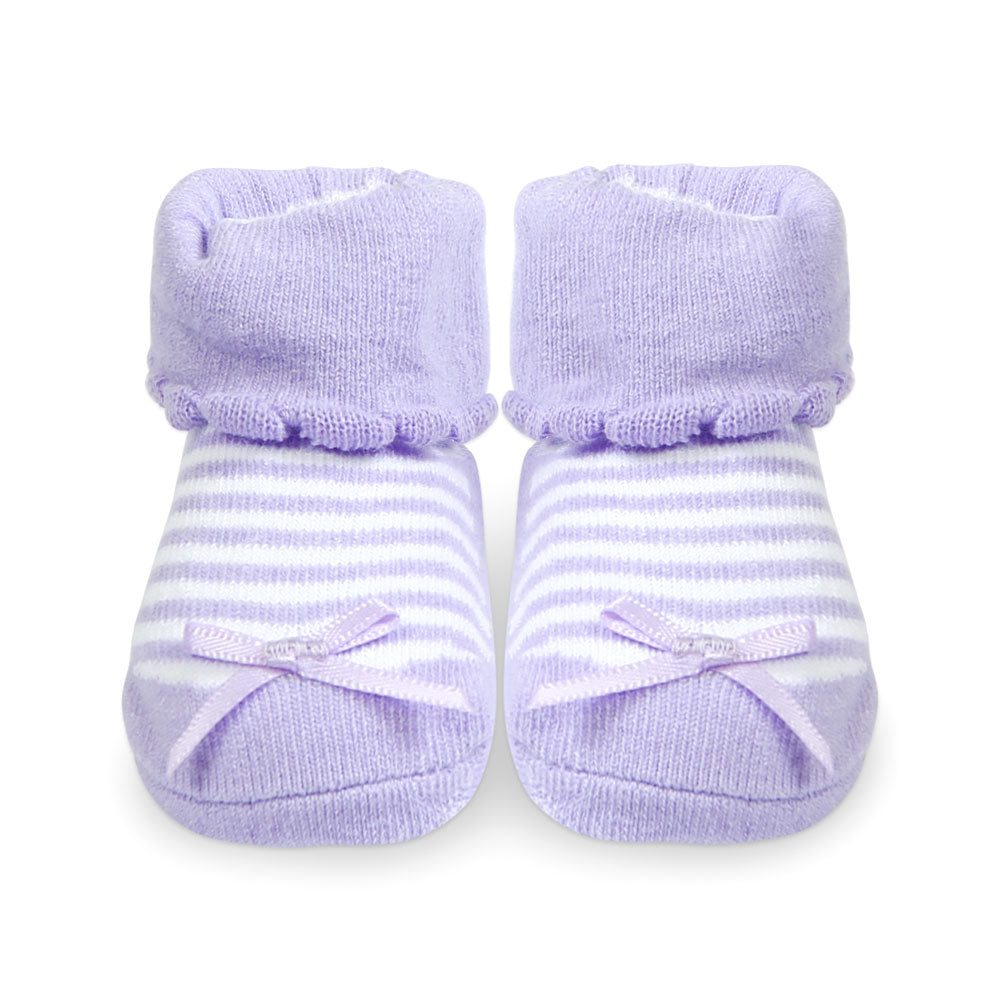 BOOTIES PK-3 MULTI-COLOR STRIPES BOW