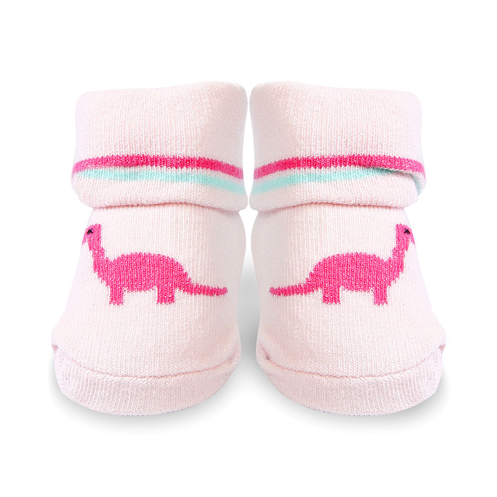 BOOTIES PK-3 MULTI-COLOR STRIPES DINO