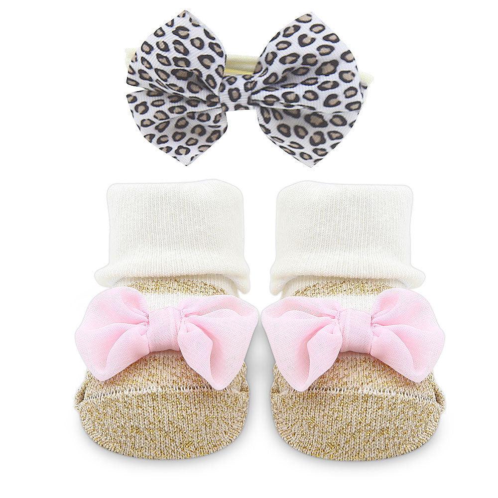 BOOTIES PK-3 WITH 3 HEAD BANDS MULTICOLOR FLORAL