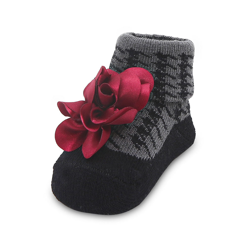 BOOTIES PK-3 BLACK POLKA DOT