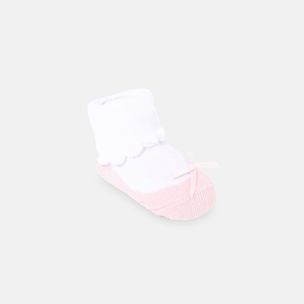 BOOTIES WITH HEAD BAND PINK BOW