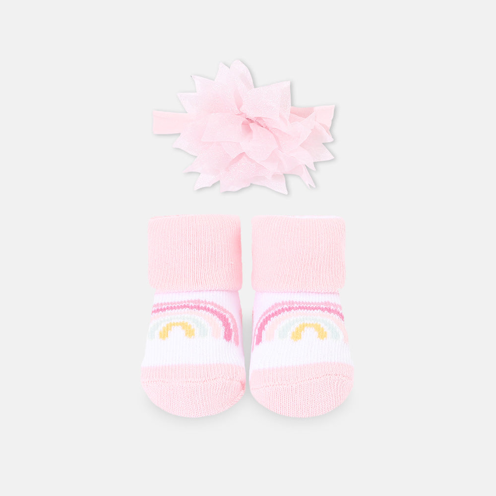 BOOTIES WITH HEAD BAND RAINBOW