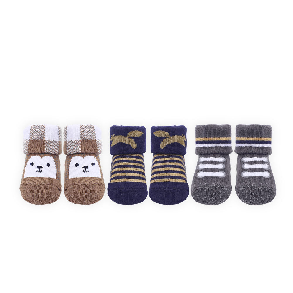 BOOTIES PK-3 MULTICOLOR BUNNY STRIPED