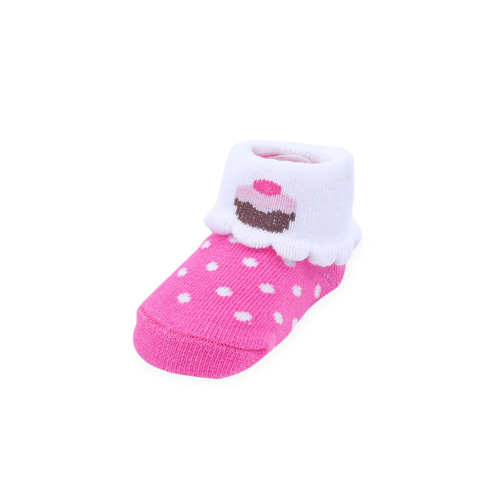 BOOTIES PK-3 CORAL & BLACK BOW