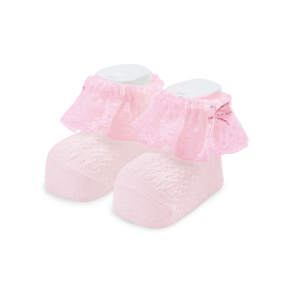 BOOTIES GIRL PINK LACED