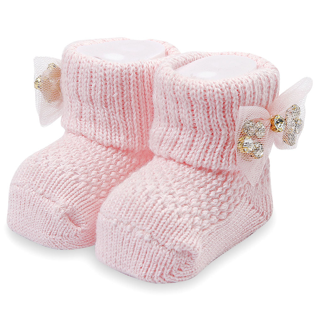 BOOTIES GIRL PINK BOW