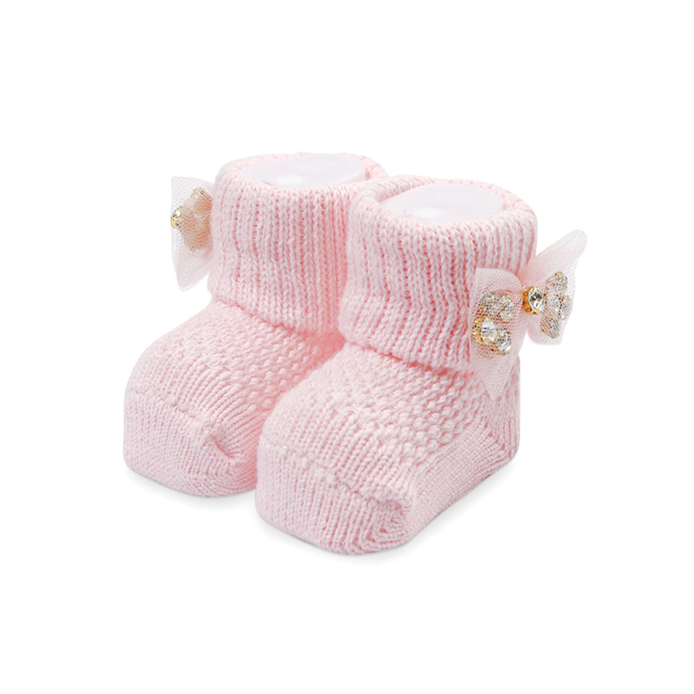 BOOTIES GIRL PINK BOW