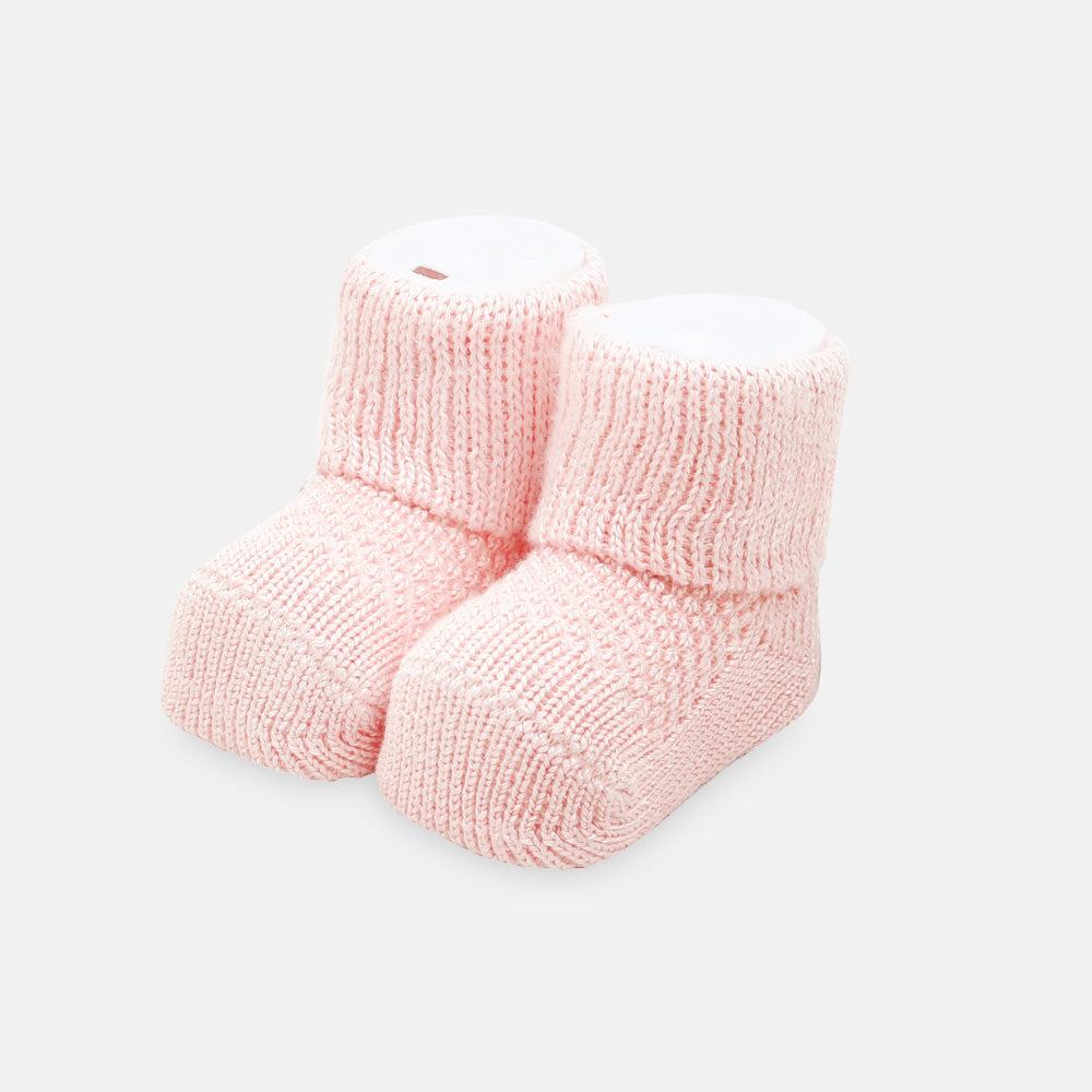 BOOTIES PINK KNITTED