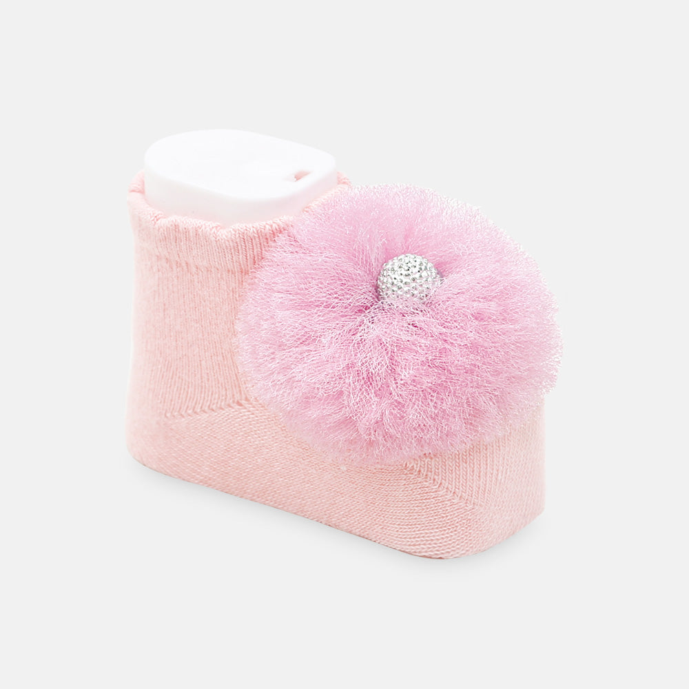 BOOTIES PINK POMPOM