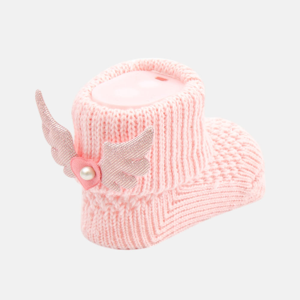 BOOTIES PASTEL PINK KNIT