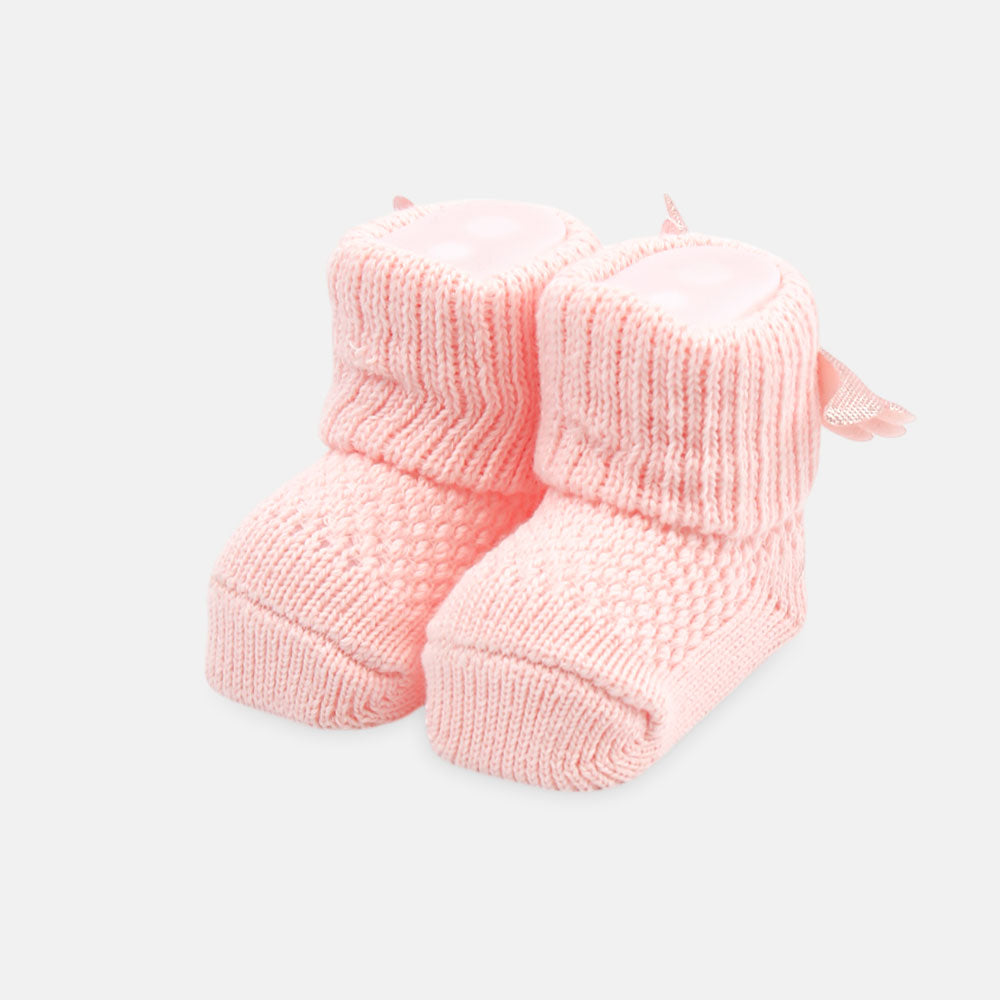 BOOTIES PASTEL PINK KNIT