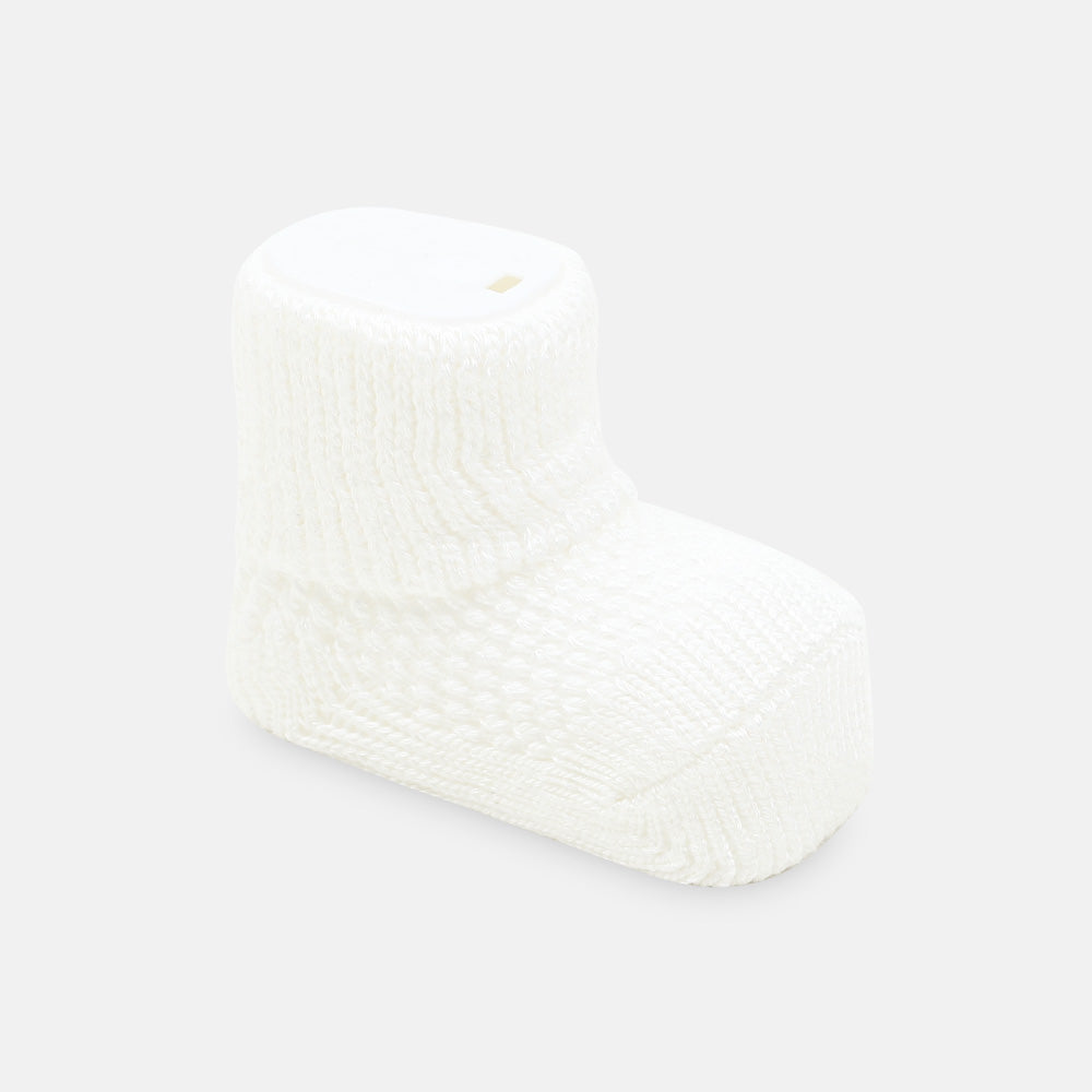 BOOTIES OFF WHITE KNITTED