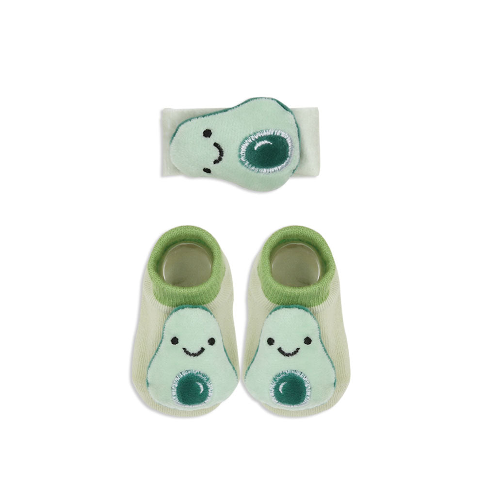 BOOTIES & WRIST BAND GREEN TINY AVACADO