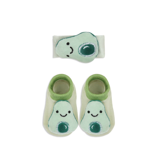 BOOTIES & WRIST BAND GREEN TINY AVACADO